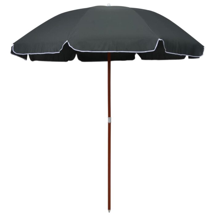 Parasol de jardin avec mât en acier 240 cm anthracite – Image 1