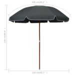 Parasol de jardin avec mât en acier 240 cm anthracite – Image 4