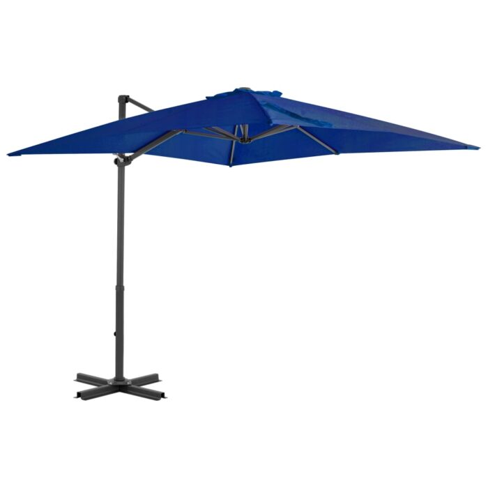 Parasol de jardin en porte-à-faux mât en aluminium bleu azuré – Image 1