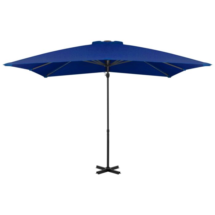 Parasol de jardin en porte-à-faux mât en aluminium bleu azuré – Image 2