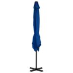 Parasol de jardin en porte-à-faux mât en aluminium bleu azuré – Image 3