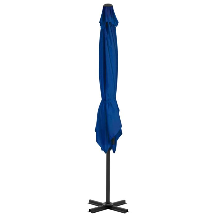 Parasol de jardin en porte-à-faux mât en aluminium bleu azuré – Image 3