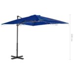 Parasol de jardin en porte-à-faux mât en aluminium bleu azuré – Image 5