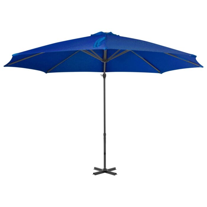 Parasol de jardin en porte-à-faux mât en aluminium bleu azuré – Image 2