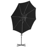 Parasol de jardin en porte-à-faux avec mât en acier noir 300 cm – Image 3
