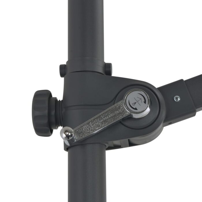 Parasol de jardin en porte-à-faux avec mât en acier noir 300 cm – Image 6