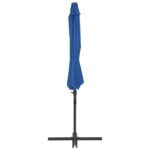 Parasol de jardin en porte-à-faux avec mât en acier bleu azuré – Image 4