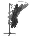 Parasol de jardin en porte-à-faux avec mât en aluminium noir – Image 4