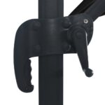 Parasol déporté avec lumières LED Aluminium 400x300 cm noir – Image 6