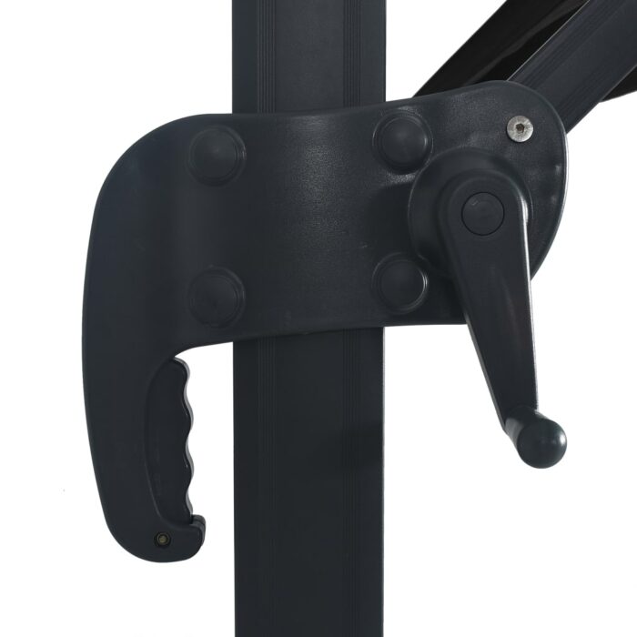 Parasol déporté avec lumières LED Aluminium 400x300 cm noir – Image 6