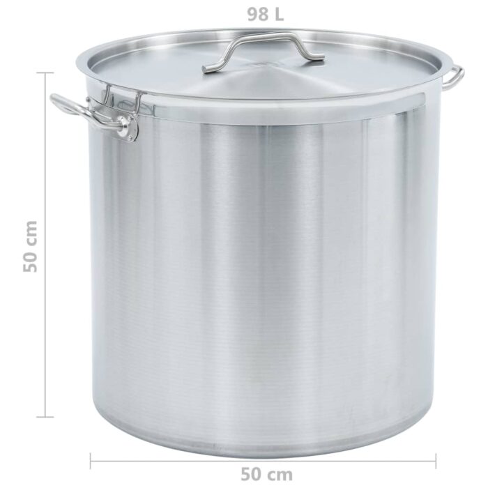 Marmite 98 L 50x50 cm Acier inoxydable – Image 6