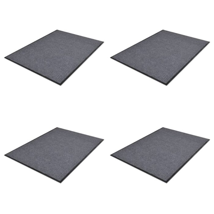 Paillassons 4 pcs PVC Gris 90x60 cm – Image 1