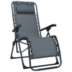 Chaise pliable de terrasse Gris Textilène