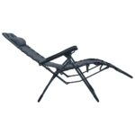 Chaise pliable de terrasse Gris Textilène – Image 4