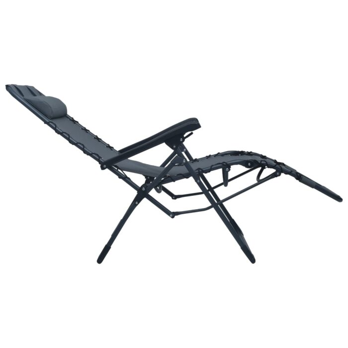 Chaise pliable de terrasse Gris Textilène – Image 4