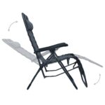 Chaise pliable de terrasse Gris Textilène – Image 5