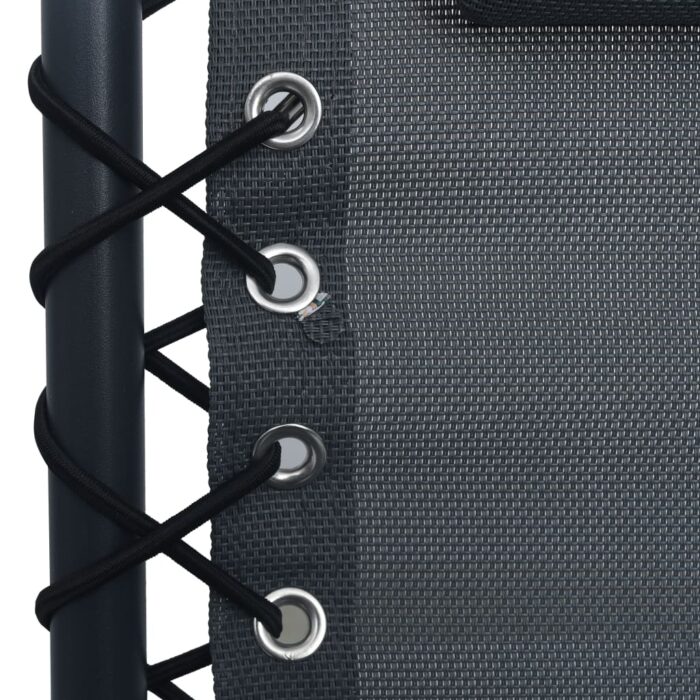 Chaise pliable de terrasse Gris Textilène – Image 6