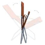 Chaises pliables de plage lot de 2 Tissu Marron – Image 6