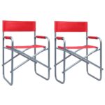 Chaises de metteur en scène lot de 2 Acier Rouge
