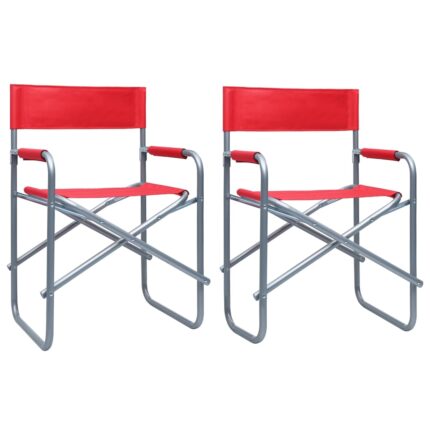 Chaises de metteur en scène lot de 2 Acier Rouge