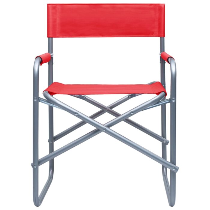Chaises de metteur en scène lot de 2 Acier Rouge – Image 2