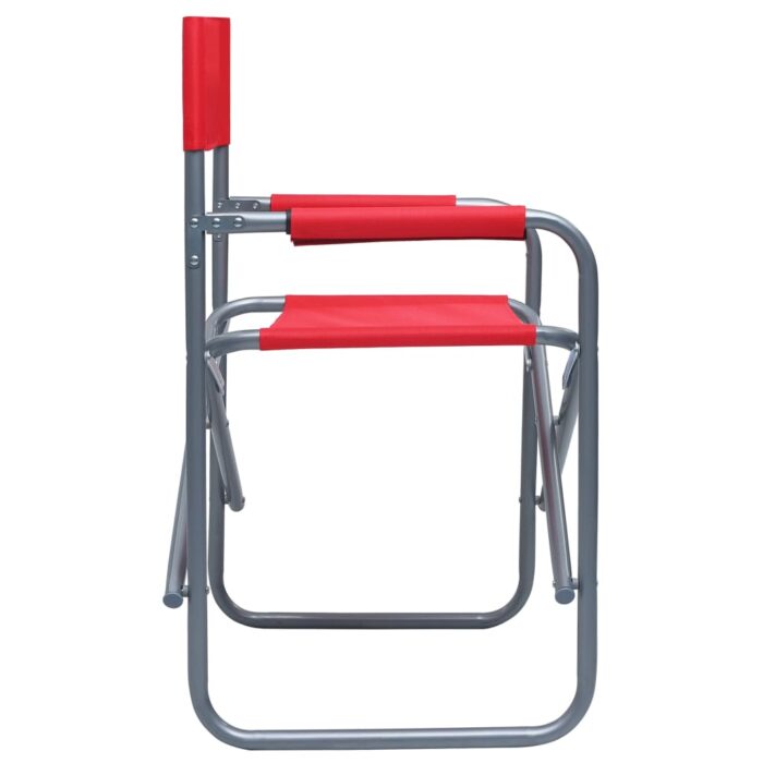Chaises de metteur en scène lot de 2 Acier Rouge – Image 3