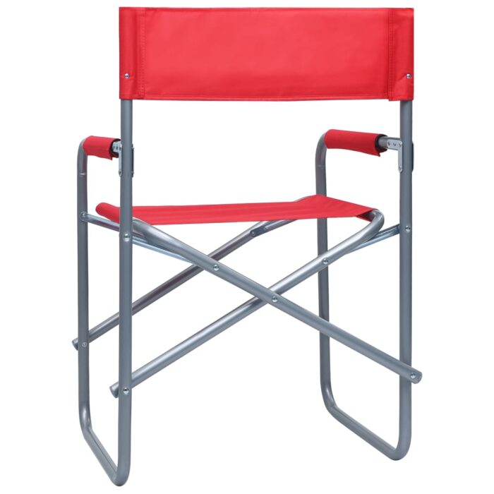 Chaises de metteur en scène lot de 2 Acier Rouge – Image 4