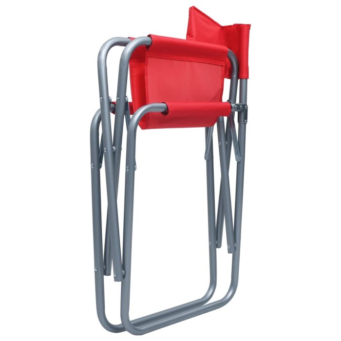 Chaises de metteur en scène lot de 2 Acier Rouge – Image 5