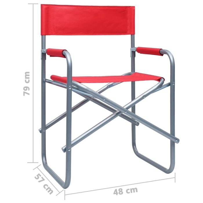 Chaises de metteur en scène lot de 2 Acier Rouge – Image 8