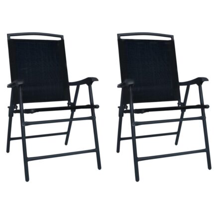 Chaises de jardin pliables lot de 2 Textilène Noir
