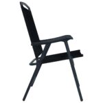 Chaises de jardin pliables lot de 2 Textilène Noir – Image 3