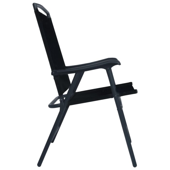 Chaises de jardin pliables lot de 2 Textilène Noir – Image 3