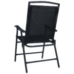 Chaises de jardin pliables lot de 2 Textilène Noir – Image 4