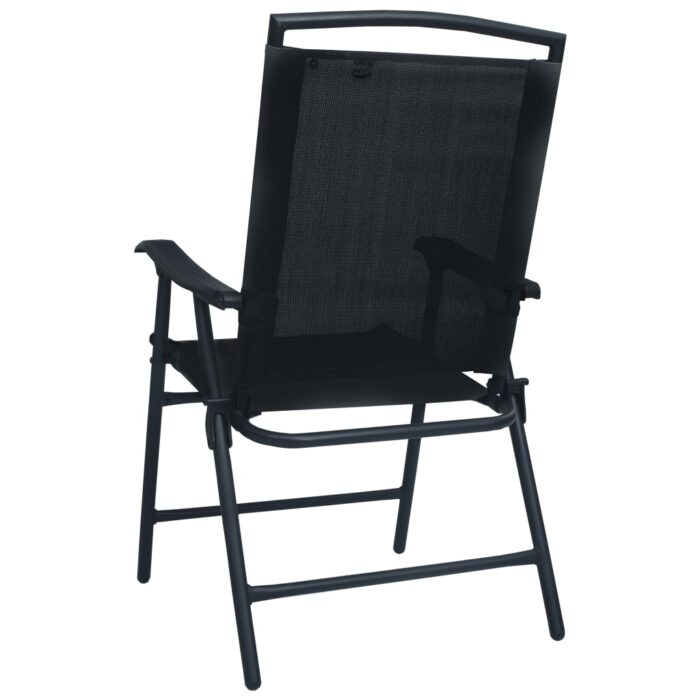 Chaises de jardin pliables lot de 2 Textilène Noir – Image 4