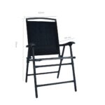 Chaises de jardin pliables lot de 2 Textilène Noir – Image 8
