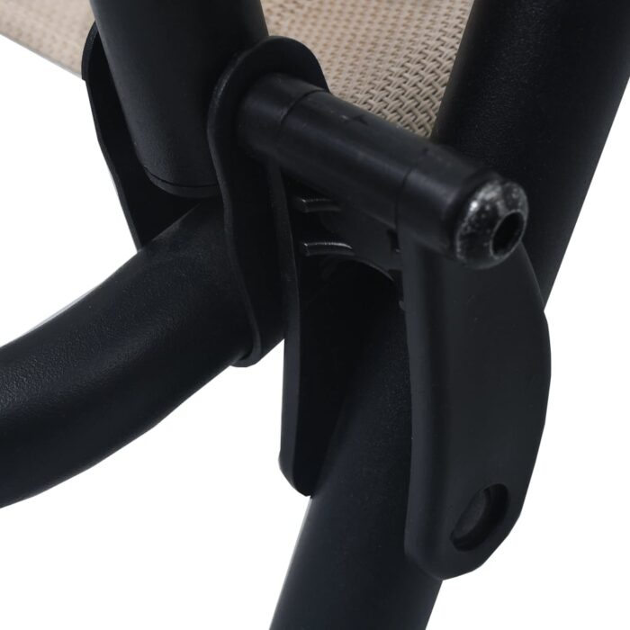 Chaises de jardin pliables lot de 2 Textilène Taupe – Image 6