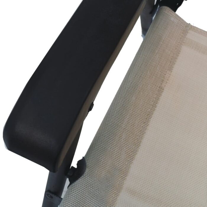 Chaises de jardin pliables lot de 2 Textilène Taupe – Image 7