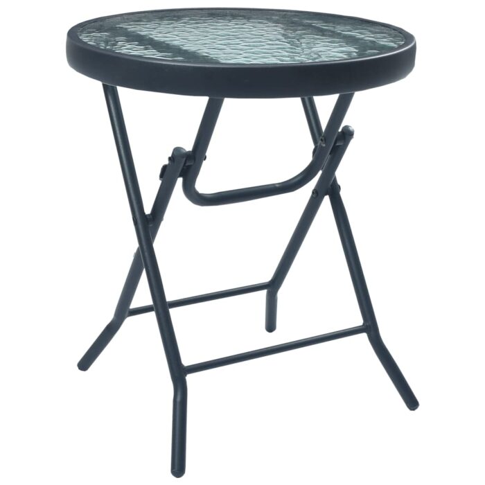 Table de bistro Noir 40x46 cm Acier et verre – Image 1