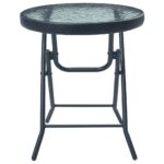Table de bistro Noir 40x46 cm Acier et verre – Image 2