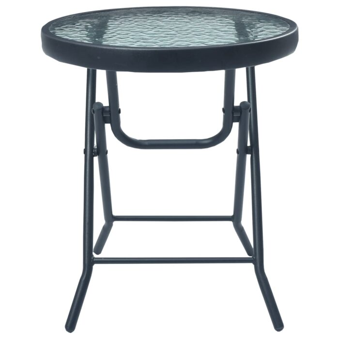 Table de bistro Noir 40x46 cm Acier et verre – Image 2