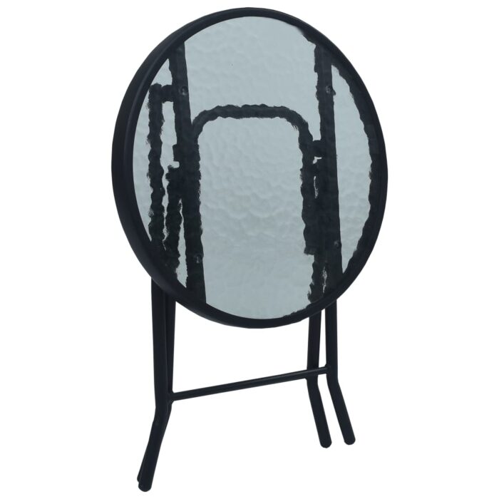 Table de bistro Noir 40x46 cm Acier et verre – Image 3