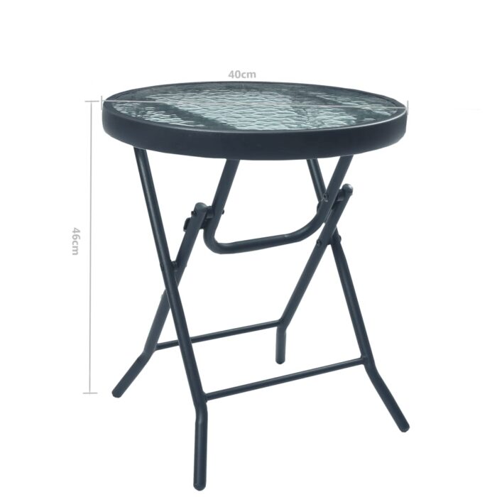 Table de bistro Noir 40x46 cm Acier et verre – Image 5