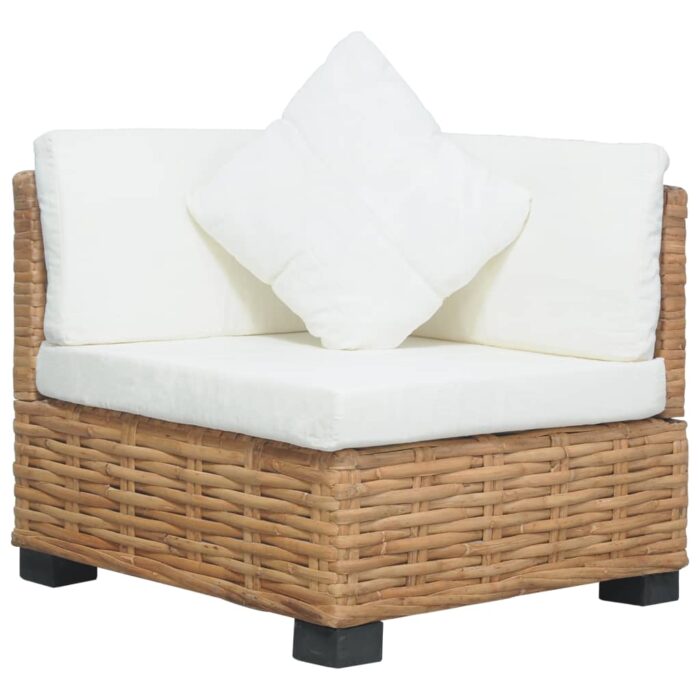 Canapé d'angle avec coussins Rotin naturel – Image 1