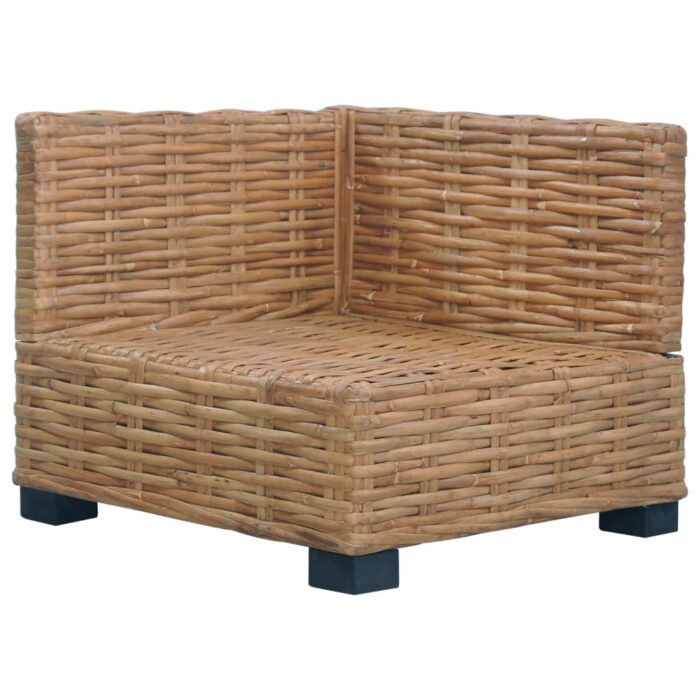 Canapé d'angle avec coussins Rotin naturel – Image 3
