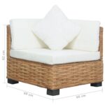Canapé d'angle avec coussins Rotin naturel – Image 6