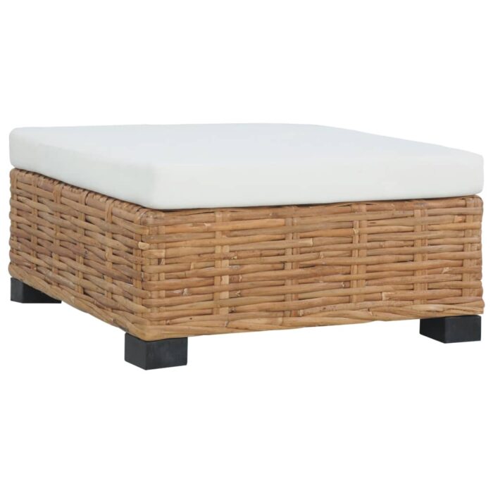 Repose-pied avec coussin Rotin naturel – Image 1