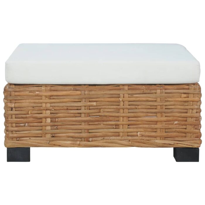 Repose-pied avec coussin Rotin naturel – Image 2