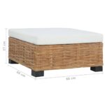 Repose-pied avec coussin Rotin naturel – Image 6