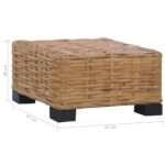 Table basse 47x47x28 cm rotin naturel – Image 5