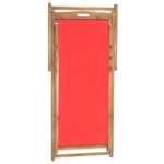 Chaise de plage pliable Bois de teck solide rouge – Image 4